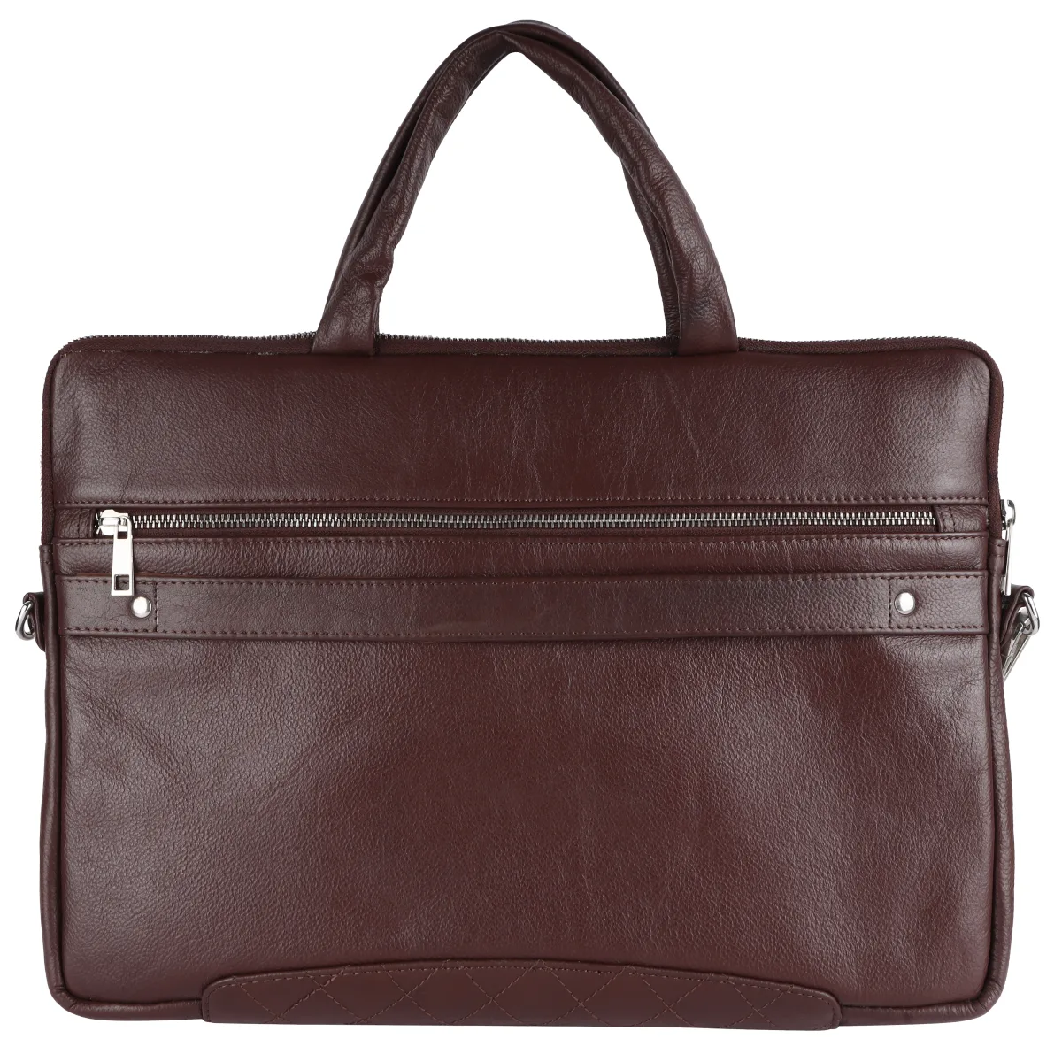 Textured Genuine Leather Laptop Bag – Brown (0603), additional view 4