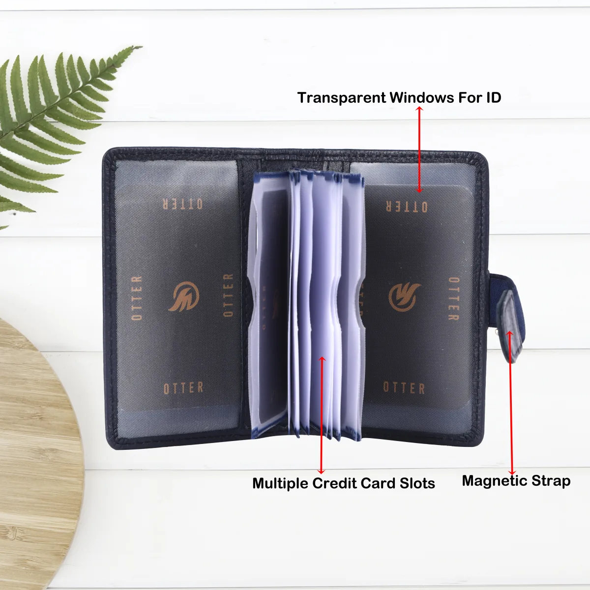 Men's 20-Card Genuine Leather Card Holder – Blue (2221), additional view 10