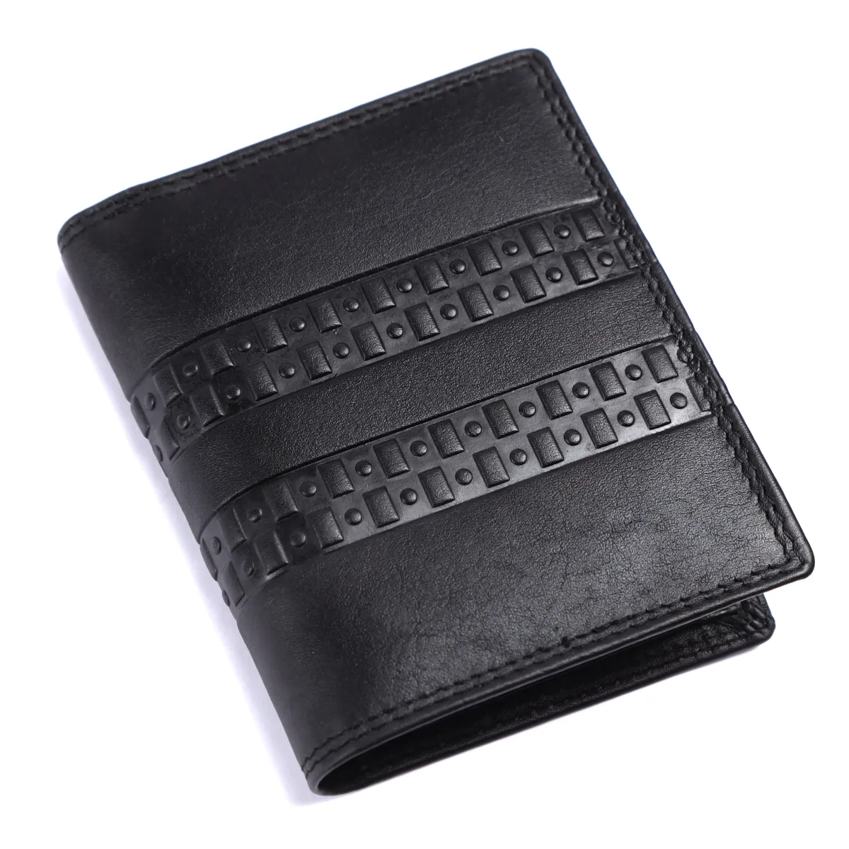 Men's 7-Card Genuine Leather Wallet with Coin Pocket – Black (2205), additional view 3