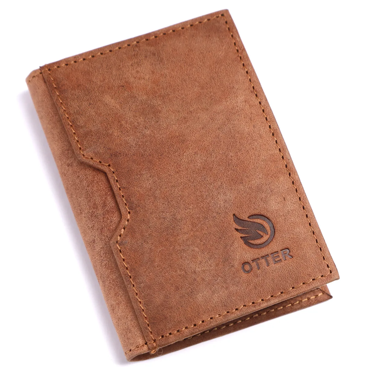 Men's 9-Card Genuine Leather Card Holder with Coin Pocket – Tan (2204), additional view 3