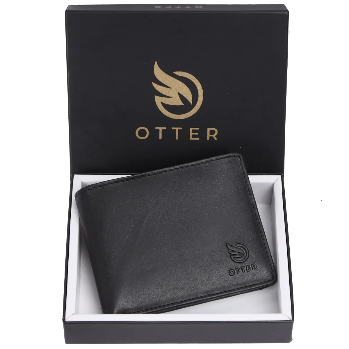 Men's 3-Card Genuine Leather Wallet with Coin Pocket – Black (2226), additional view 7