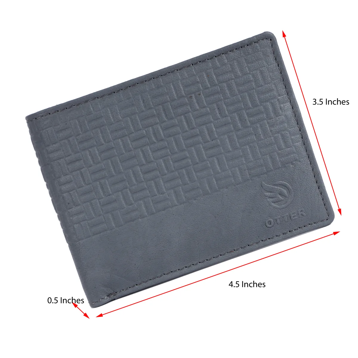 Men's 3-Card Genuine Leather Wallet with Coin Pocket – Grey (2214), additional view 2