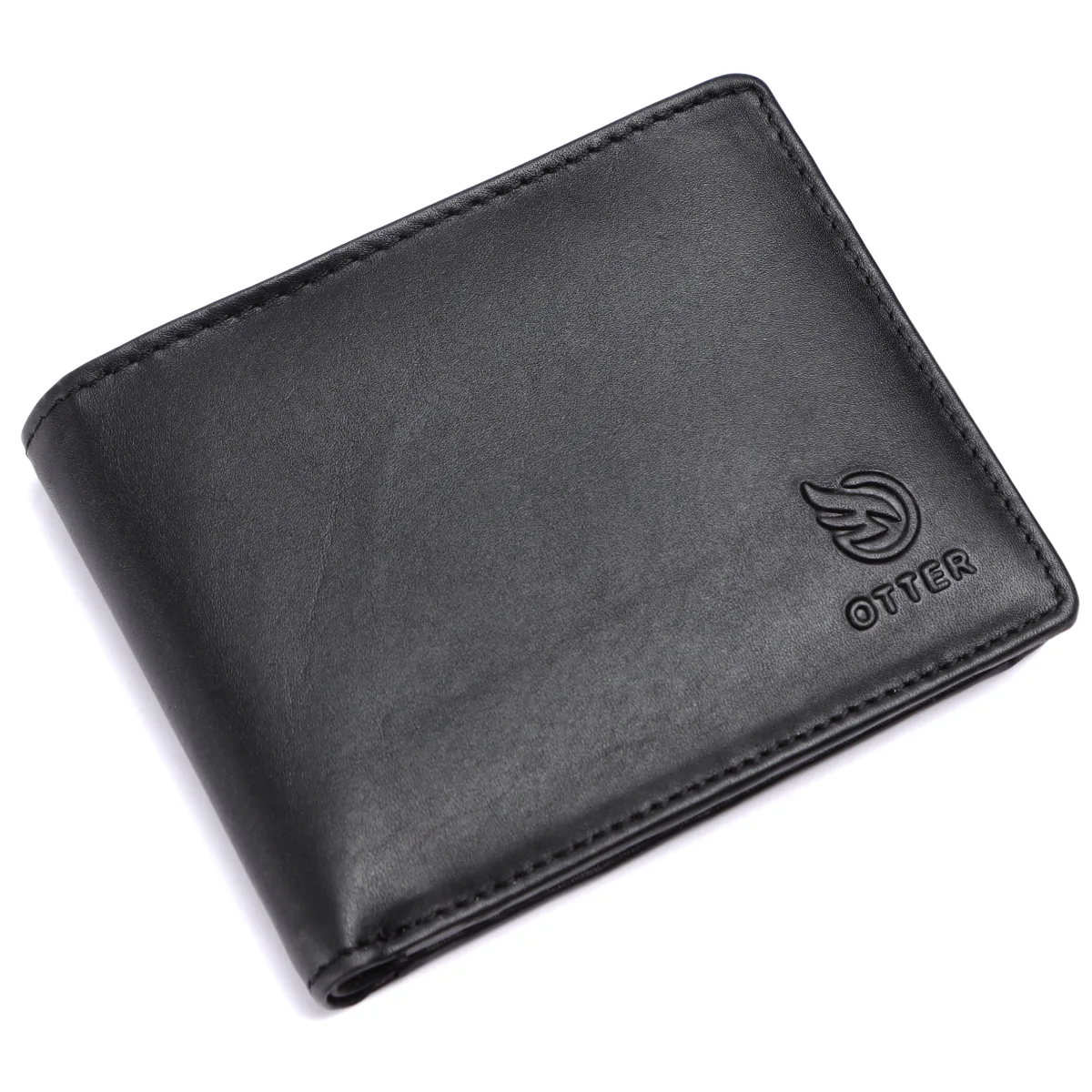 Men's 3-Card Genuine Leather Wallet with Coin Pocket – Black (2226), additional view 6