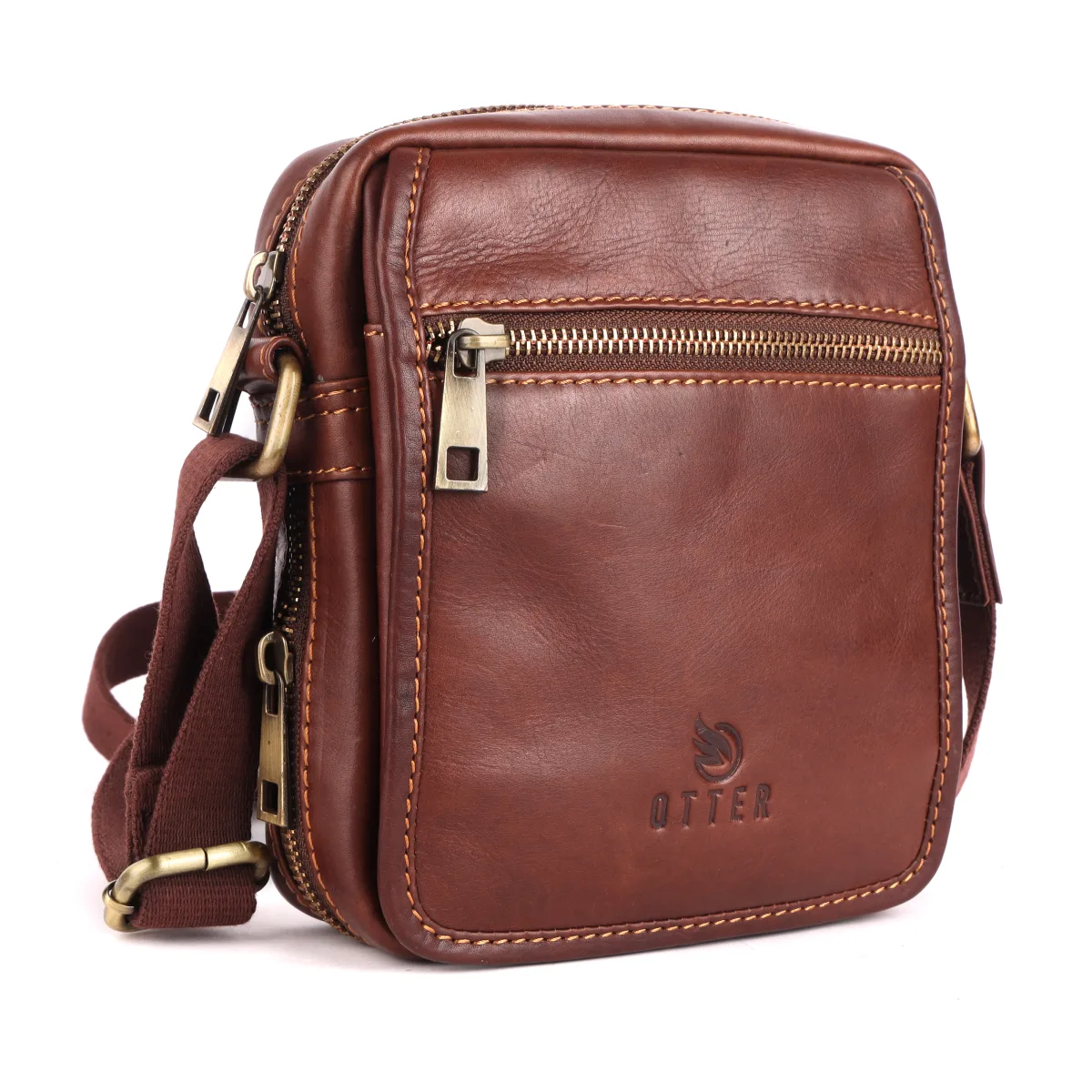 Genuine Leather Sling Bag – Brown (0606), additional view 7