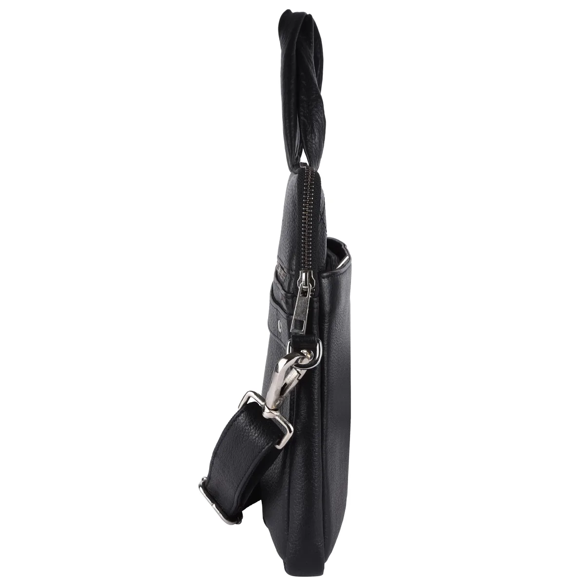 Textured Genuine Leather Laptop Bag – Black (0603), additional view 3