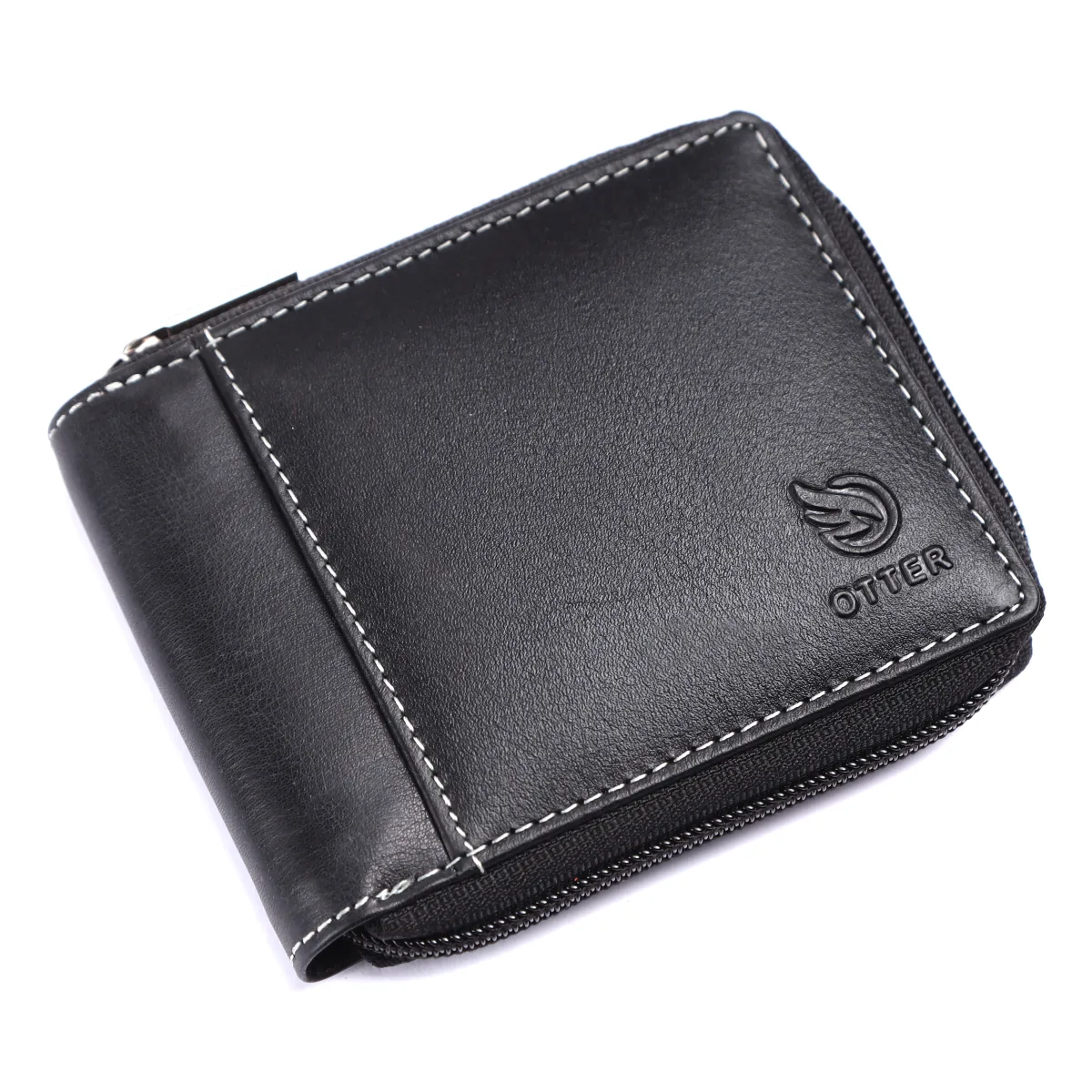 Men's 4-Card Genuine Leather Wallet with Coin Pocket – Black (2206), additional view 3