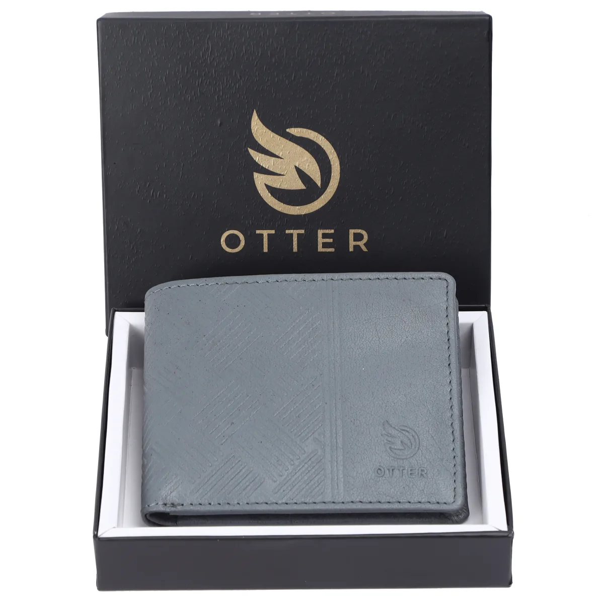Men's 3-Card Genuine Leather Wallet with Coin Pocket – Grey (2217), additional view 8