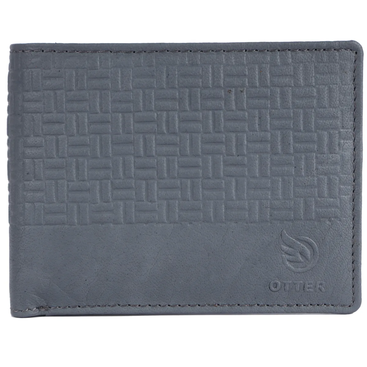 Men's 3-Card Genuine Leather Wallet with Coin Pocket – Grey (2214), additional view 4