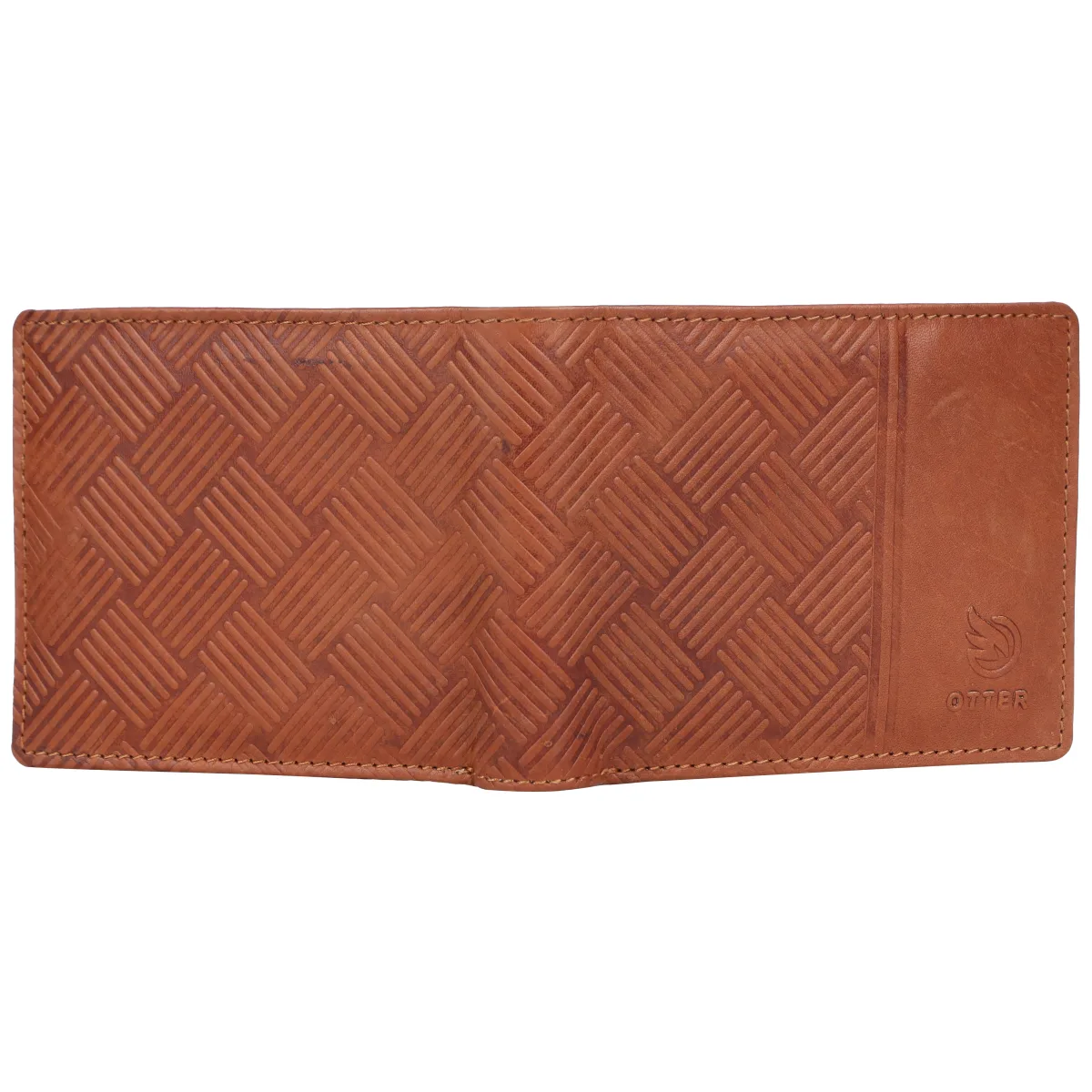Men's Geometric-Embossed Genuine Leather Wallet – Tan (2220), additional view 5
