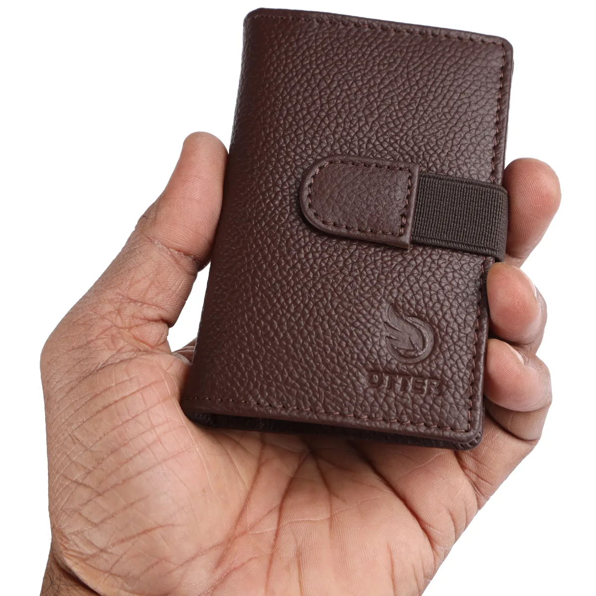 Men's 20-Card Genuine Leather Card Holder – Brown (2221), additional view 4