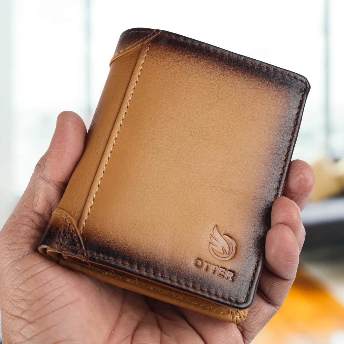 Men's 8-Card Vintage Genuine Leather Wallet – Tan (2234), additional view 10