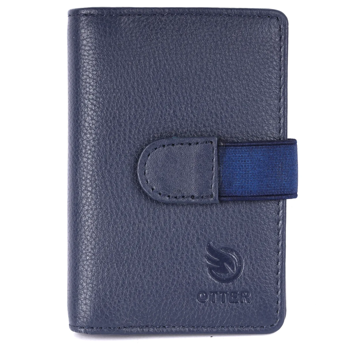 Men's 20-Card Genuine Leather Card Holder – Blue (2221)