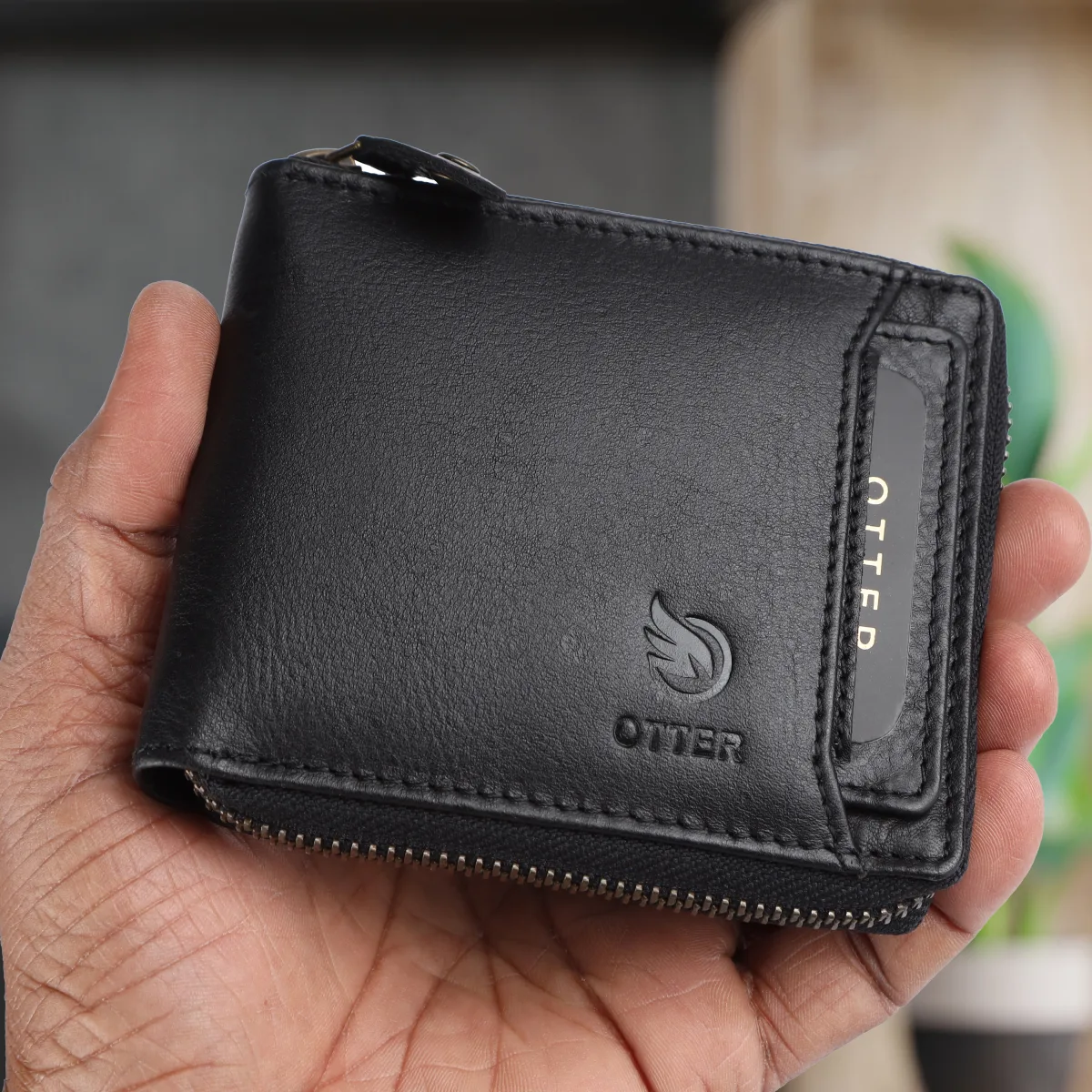 Men's 9-Card Genuine Leather Wallet with Coin Pocket – Black (2224), additional view 13