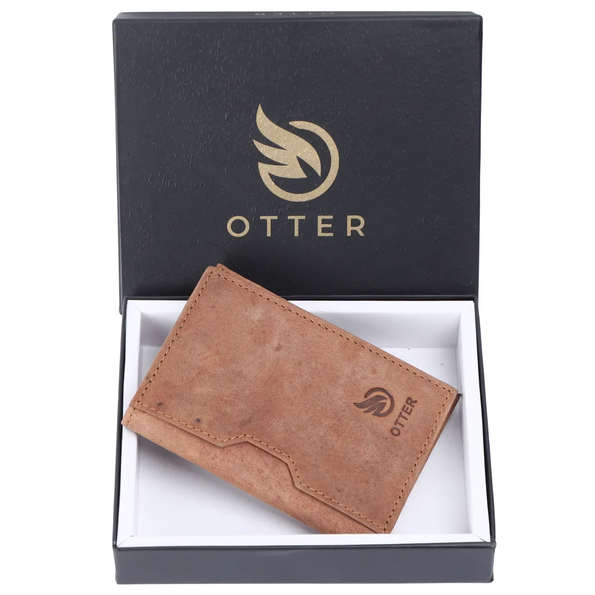 Men's 9-Card Genuine Leather Card Holder with Coin Pocket – Tan (2204)