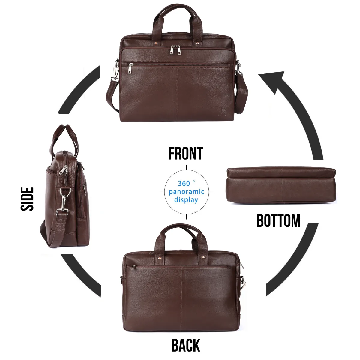 Genuine Leather Laptop Bag – Brown (0605), additional view 9