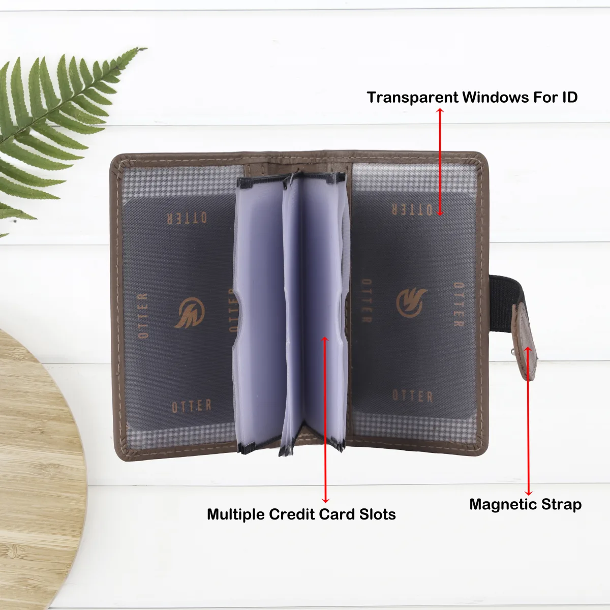 Men's 20-Card Genuine Leather Card Holder – Grey (2221), additional view 10