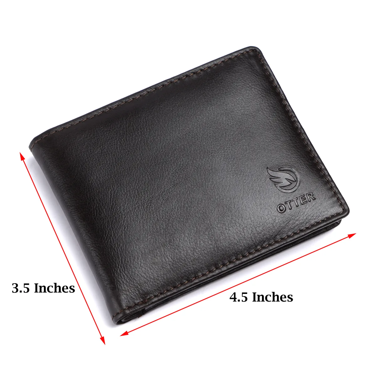 Men's 3-Card Genuine Leather Wallet with Coin Pocket – Brown (2226), additional view 5