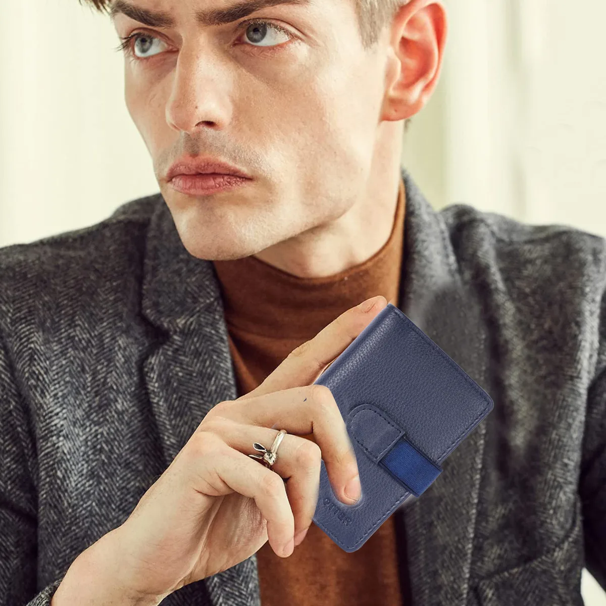 Men's 20-Card Genuine Leather Card Holder – Blue (2221), additional view 9