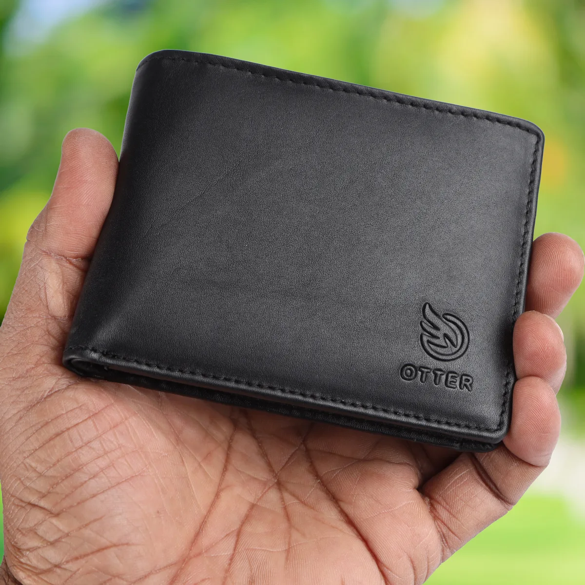 Men's 3-Card Genuine Leather Wallet with Coin Pocket – Black (2226), additional view 11