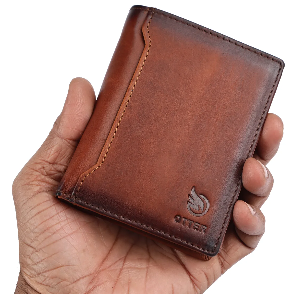 Men's 12-Card Vintage Genuine Leather Wallet – Brown (2234), additional view 3
