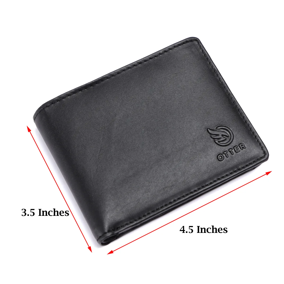 Men's 3-Card Genuine Leather Wallet with Coin Pocket – Black (2226), additional view 5